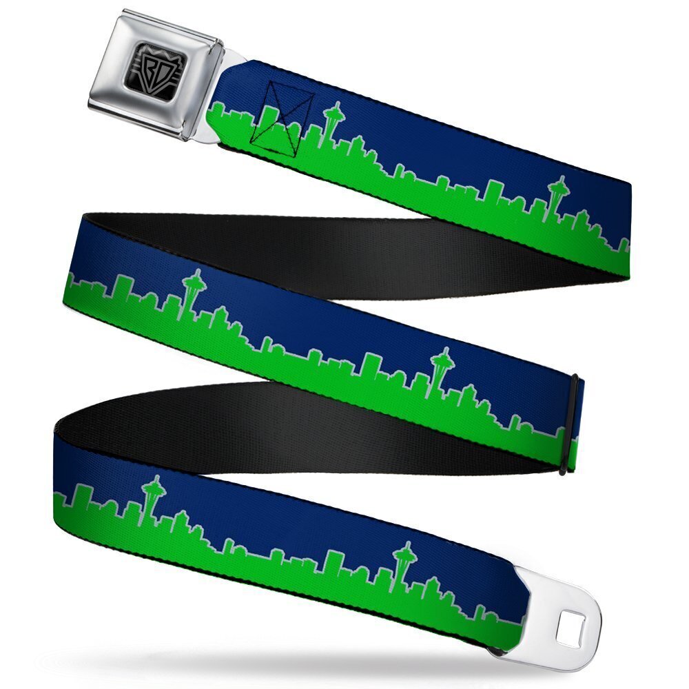 9906 Seatbelt Belt - Seattle Skyline Navy/Gray/Green - 1.0" Wide - 20-36
